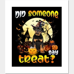 Rottweiler Did Someone Say Treat Happy Halloween Posters and Art